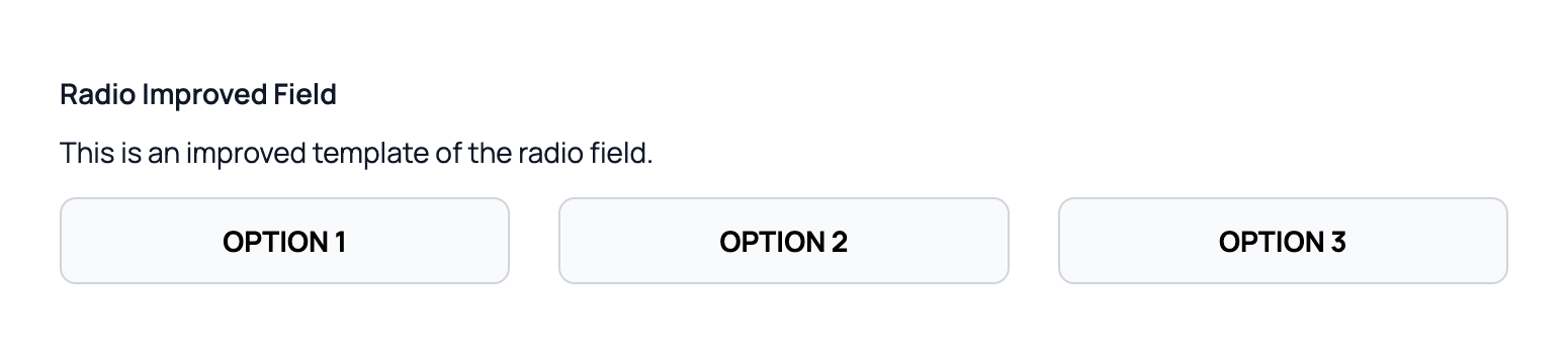 The radio button input field example.